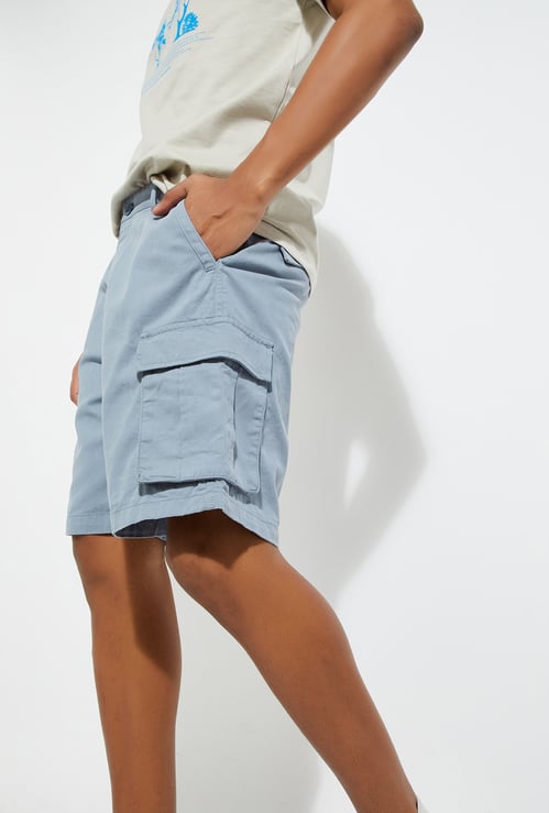 URB_N Men Solid Cargo Shorts