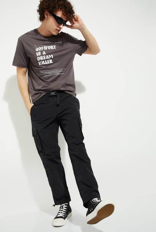 URB_N Men Solid Cargo Joggers