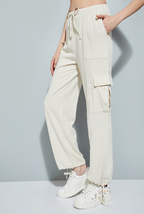 ALAYA F x URB_N Women Textured Cargo Trousers
