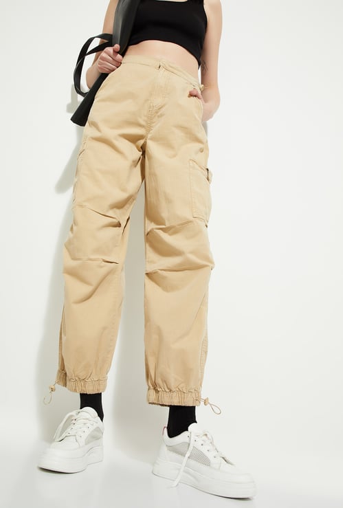 ALAYA F x URB_N Women Solid Parachute Pants