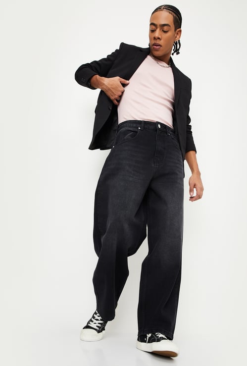 Men Washed Loose Fit Jeans