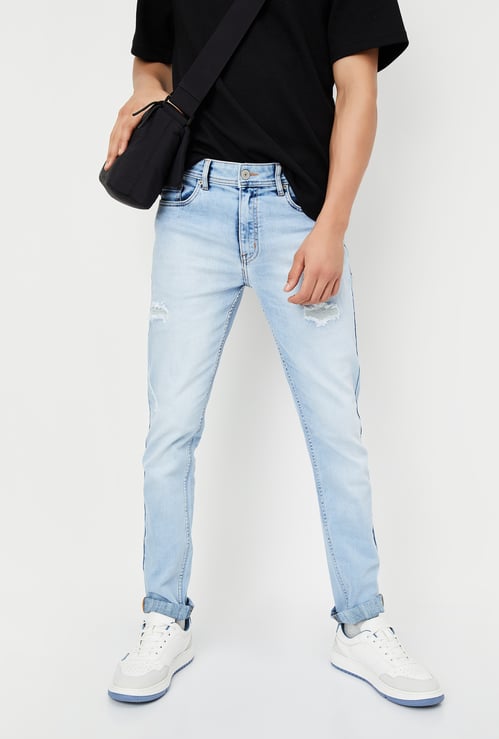 Men Washed Skinny Fit Jeans