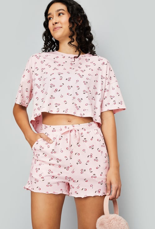 Women Printed Shorts Set