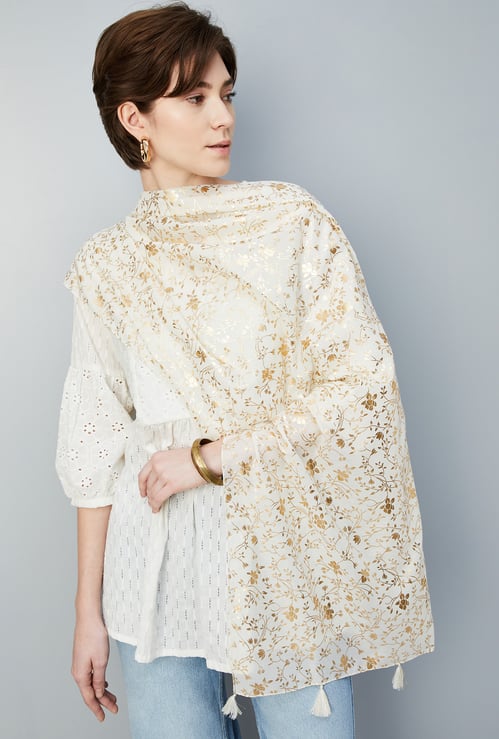 Women Foil Print Scarf