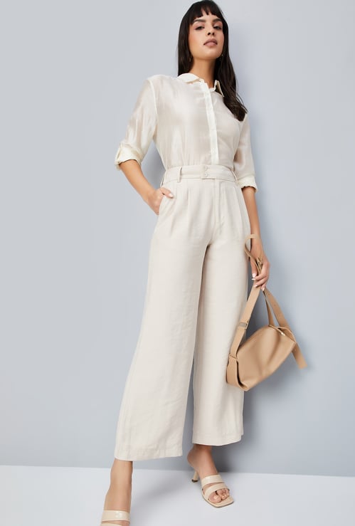 Women Solid Straight Trousers