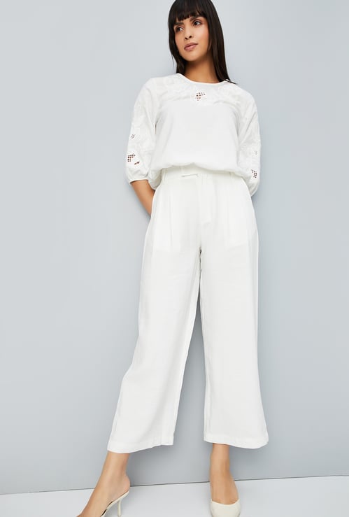 Women Solid Straight Trousers
