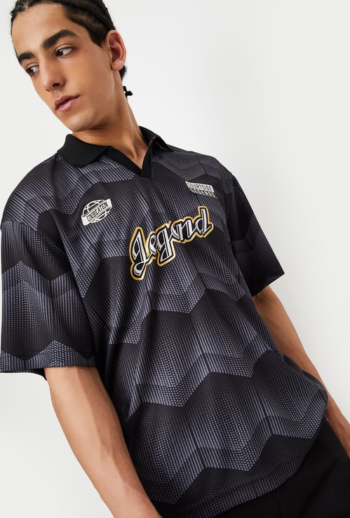 Men Printed Athleisure Polo T-shirt