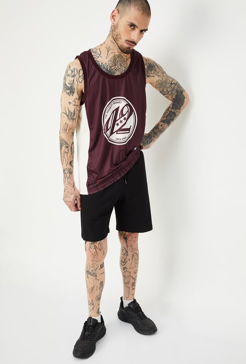 Men Colourblock Oversized Sports T-shirt