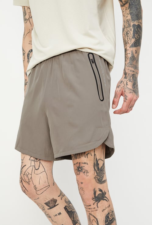Men Solid Activewear Shorts