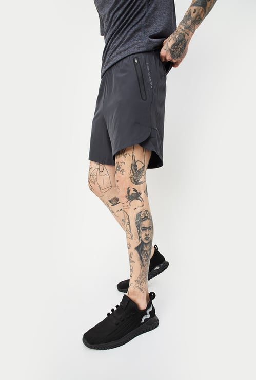 Men Solid Activewear Shorts