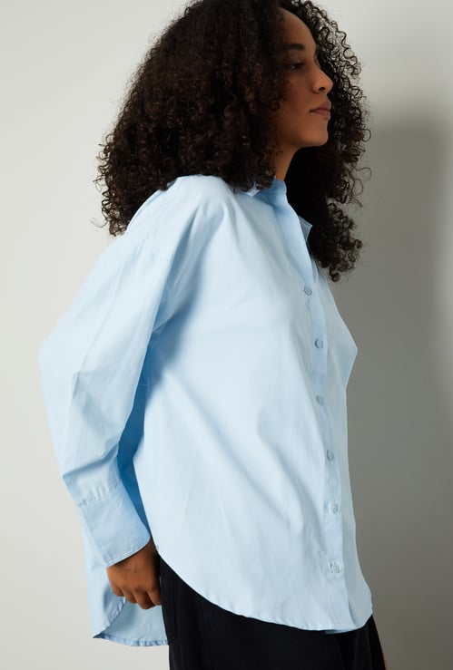 Women Solid Oversized Shirt