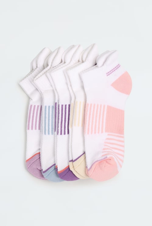 Women Striped Secret Length Socks - Pack of 5