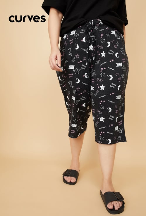 Women Printed Knit Capri