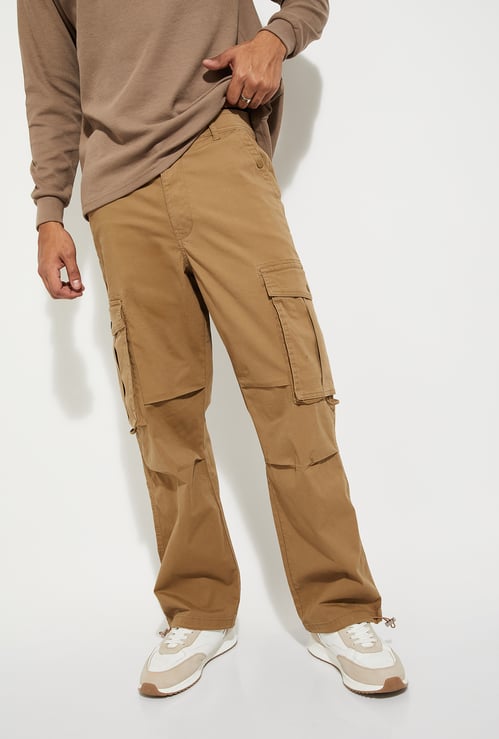 URB_N Men Textured Cargo Parachute Trousers