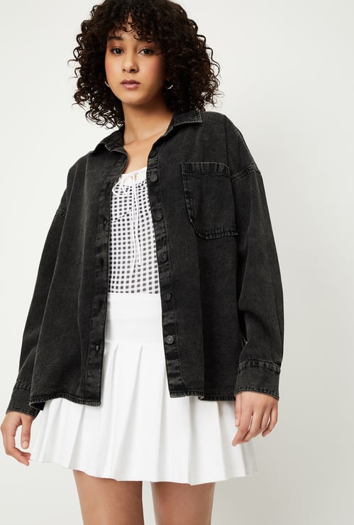 Women Oversized Denim Shirt