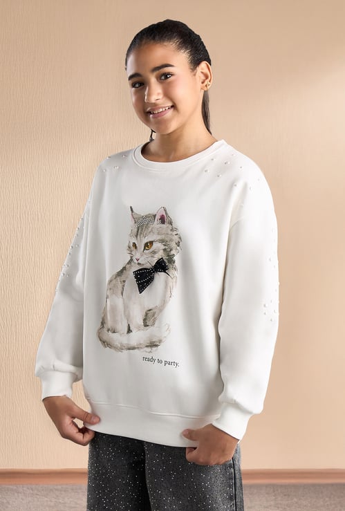 Girls Embellished Sweatshirt