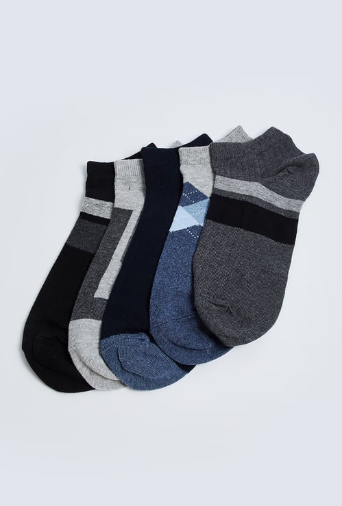 Men Patterned Ankle Length Socks - Pack of 5