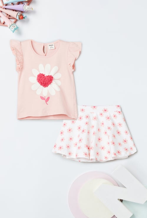 Girls Printed Skirt Set