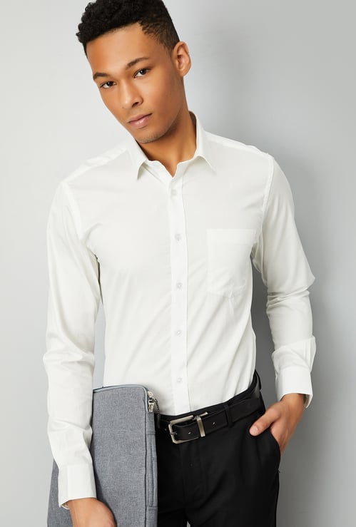 Men Solid Slim Fit Shirt