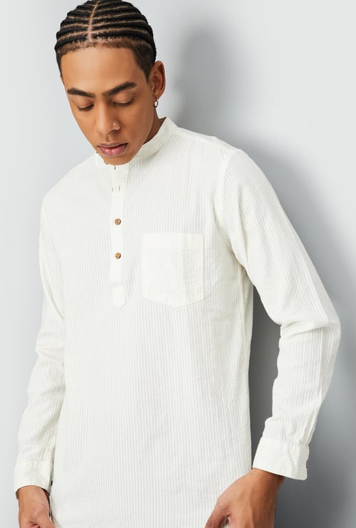 Men Striped Slim Fit Short Kurta