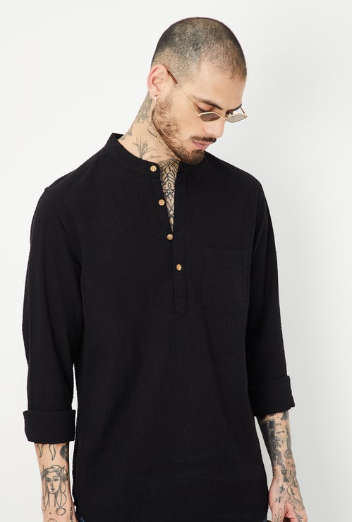 Men Striped Slim Fit Short Kurta