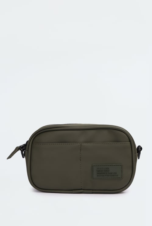Men Solid Crossbody Bag