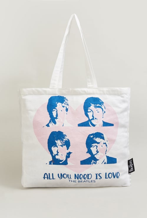 Women The Beatles Printed Shopper Bag