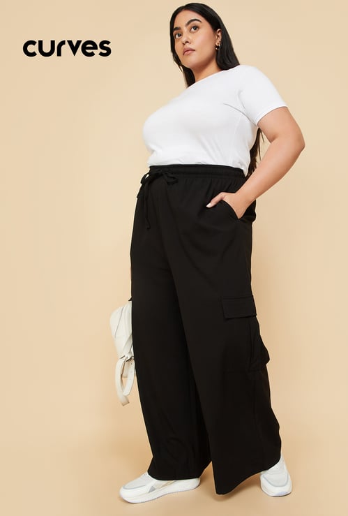 Women Solid Cargo Trousers