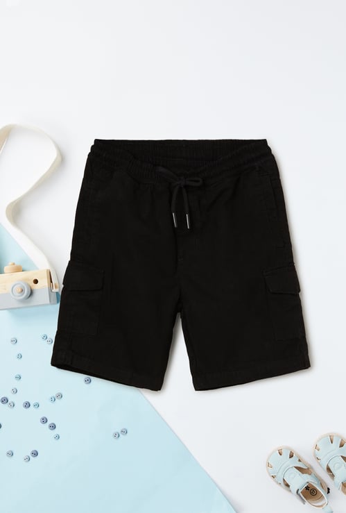 Boys Solid Cargo Shorts