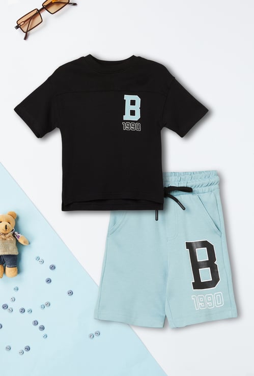 Boys Printed Shorts Set