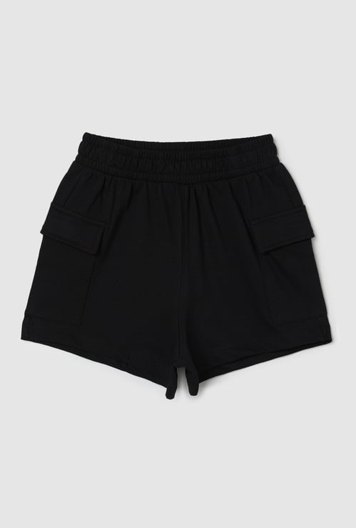 Girls Knit Cargo Shorts