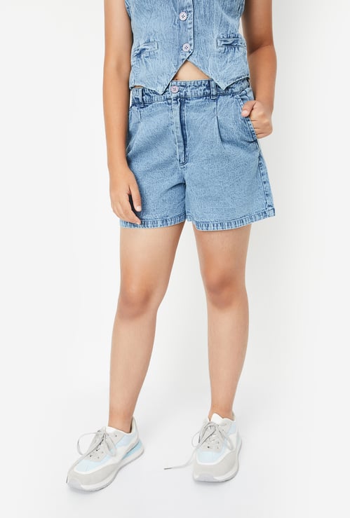 Girls Washed Denim Shorts