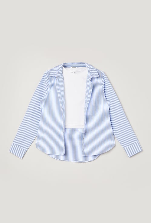 Girls Striped Shirt with Tee
