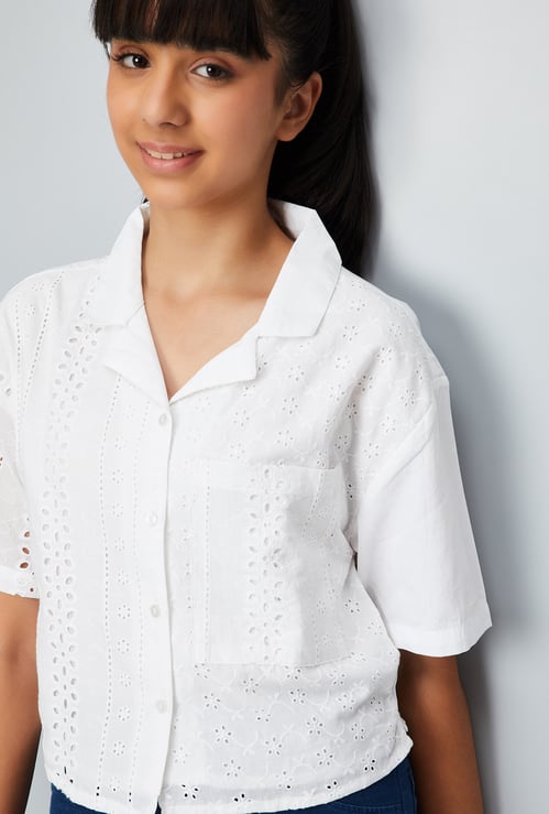 Girls Schiffili Embroidered Shirt