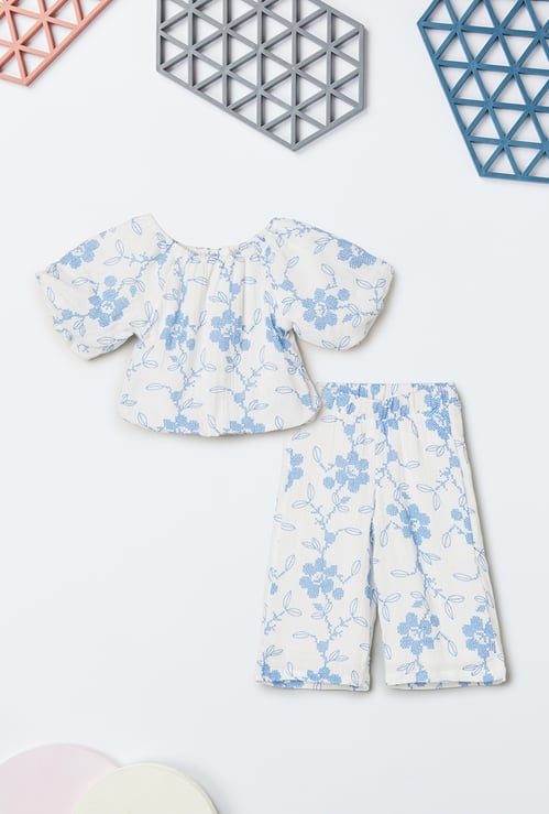 Girls Embroidered Palazzo Set