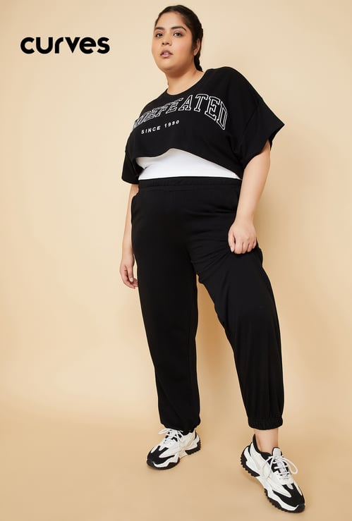 Women Athleisure Solid Joggers