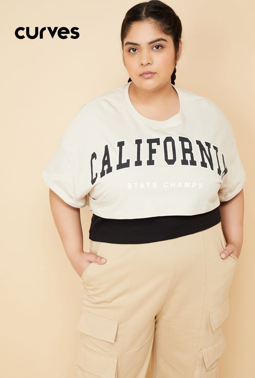 Women Athleisure Crop T-shirt with Camisole