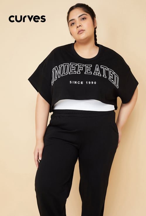 Women Athleisure Crop T-shirt with Camisole