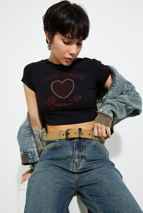 URB_N Women Embellished Baby T-shirt