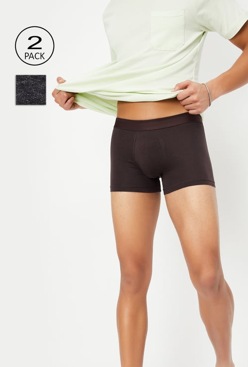 Men Solid Trunks - Pack of 2