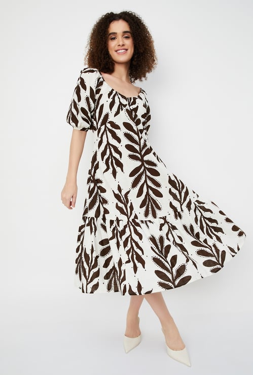 Women Printed Tiered A-line Dress