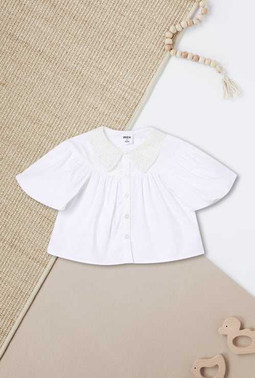 Girls Crochet Embroidered Top