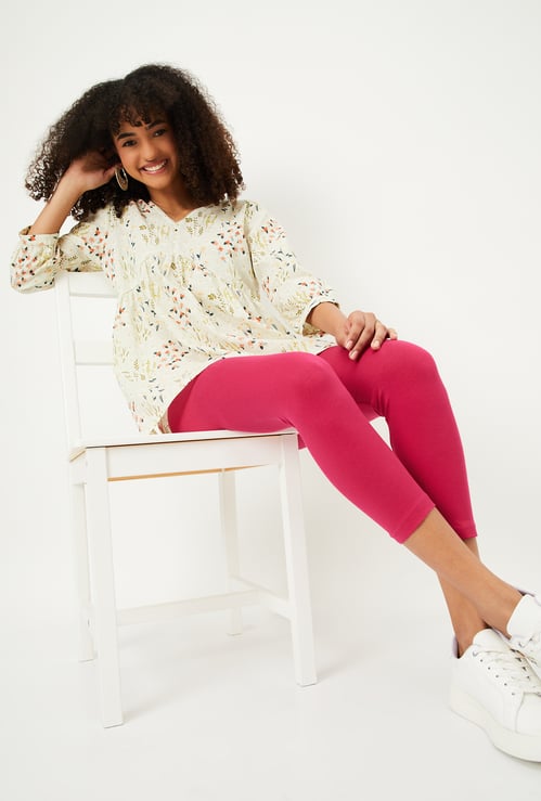 Women Solid Calf-Length Leggings