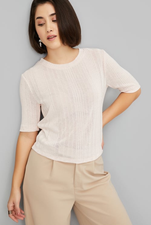 Women Knit Embellished Top