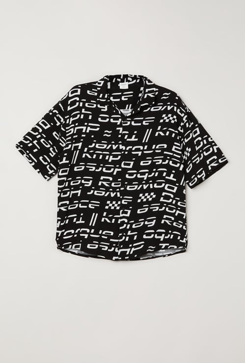 Boys Printed Oversized Resort Shirt