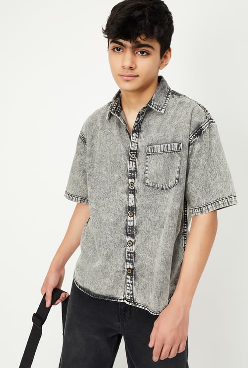 Boys Washed Denim Shirt