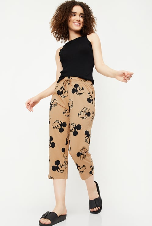 Women Mickey Mouse Printed Capris