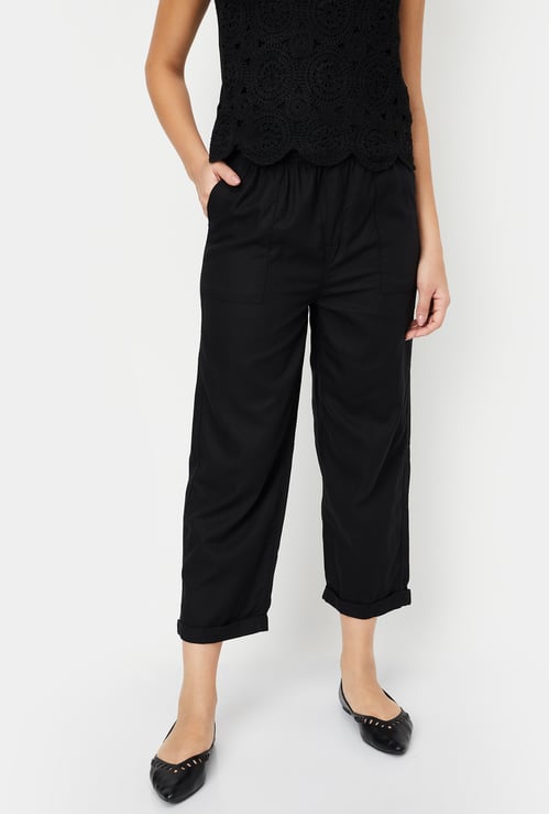 Women Solid Straight Fit Trousers