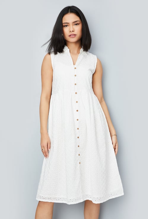 Women Schiffli A-line Dress