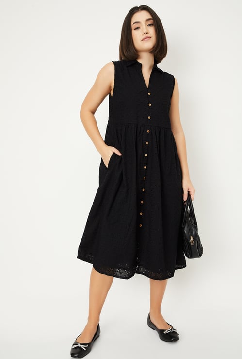 Women Schiffli A-line Dress